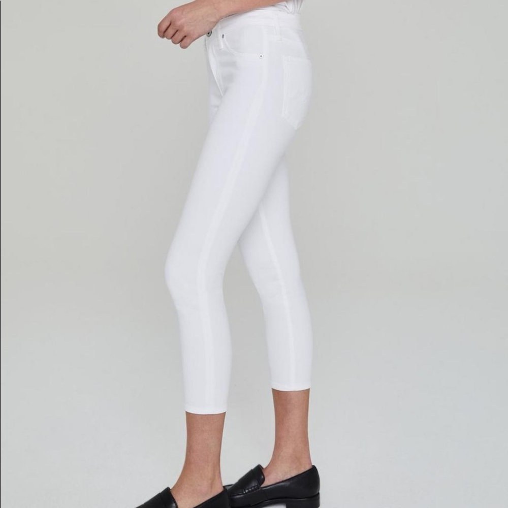 Mother White Prima Crop Jeans